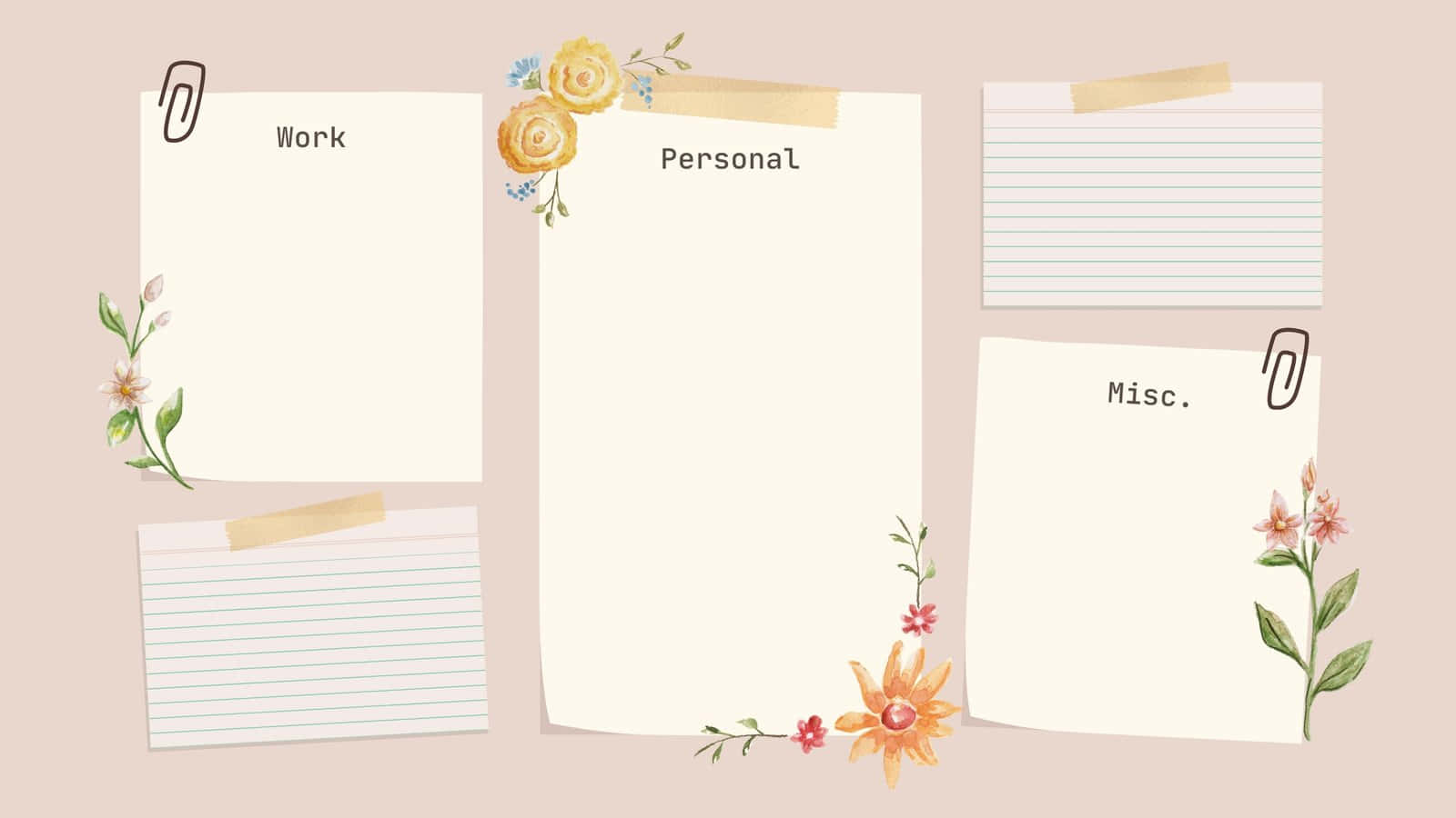 Cute Desktop Organizer Wallpaper