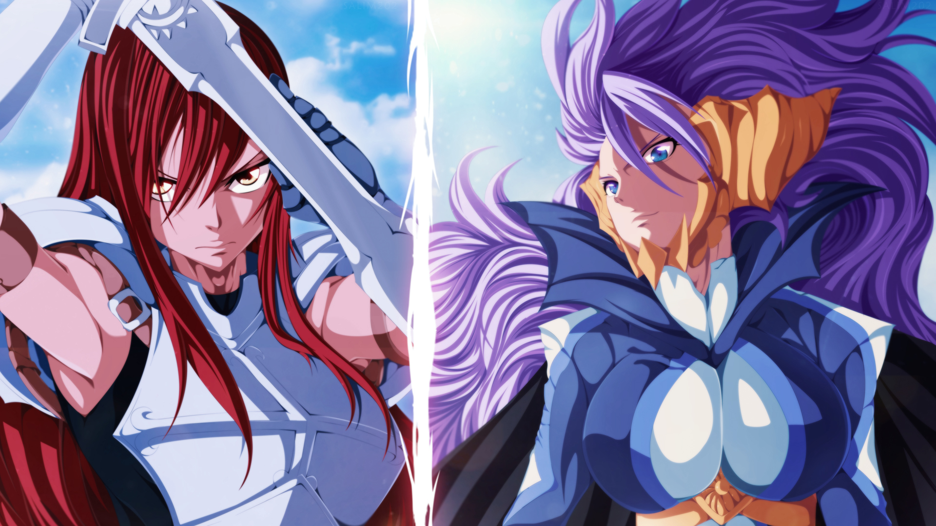 erza scarlet and mirajane staruss satal soul sitri fairy tail girl
