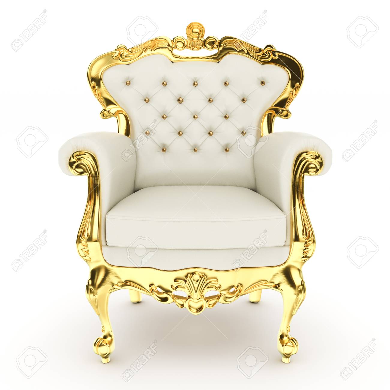 3d Kings Throne Royal Chair On White Background 3d Illustration 1300x1300