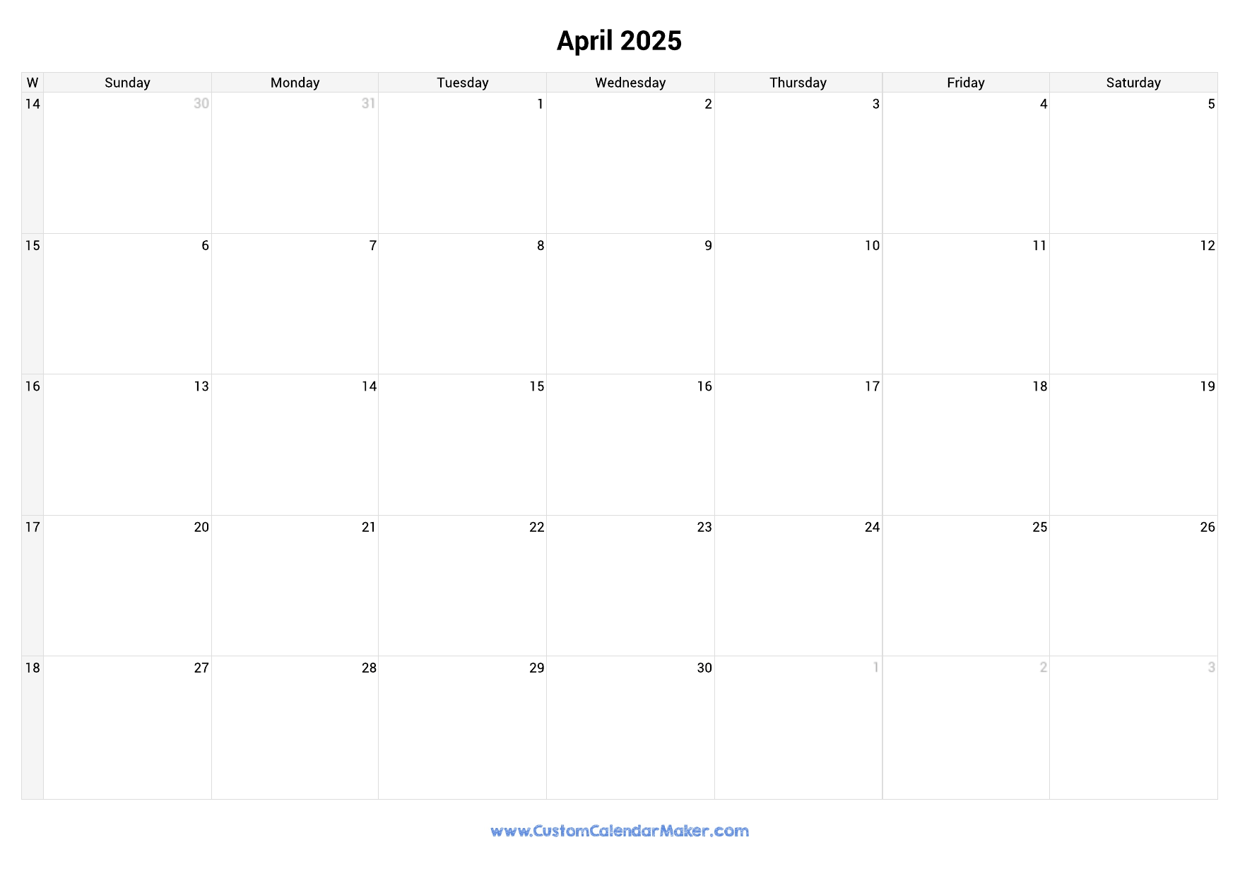 April Printable Calendar With Week Numbers Wallpaper