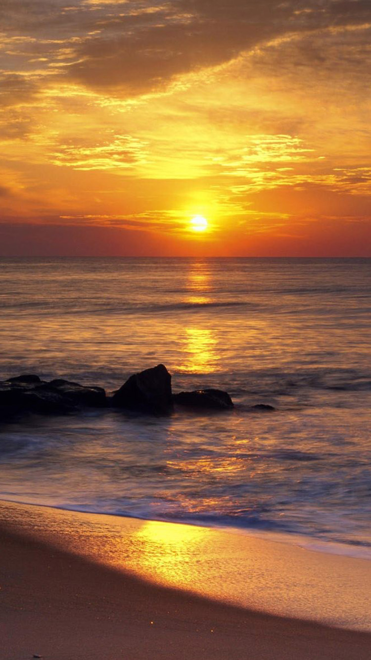 Sunrise Beach Coast iPhone Wallpaper HD