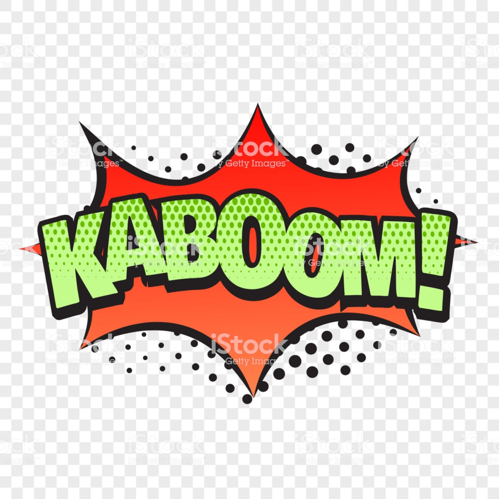 Kaboom Ic Style Word Isolated On Transparent Background Stock