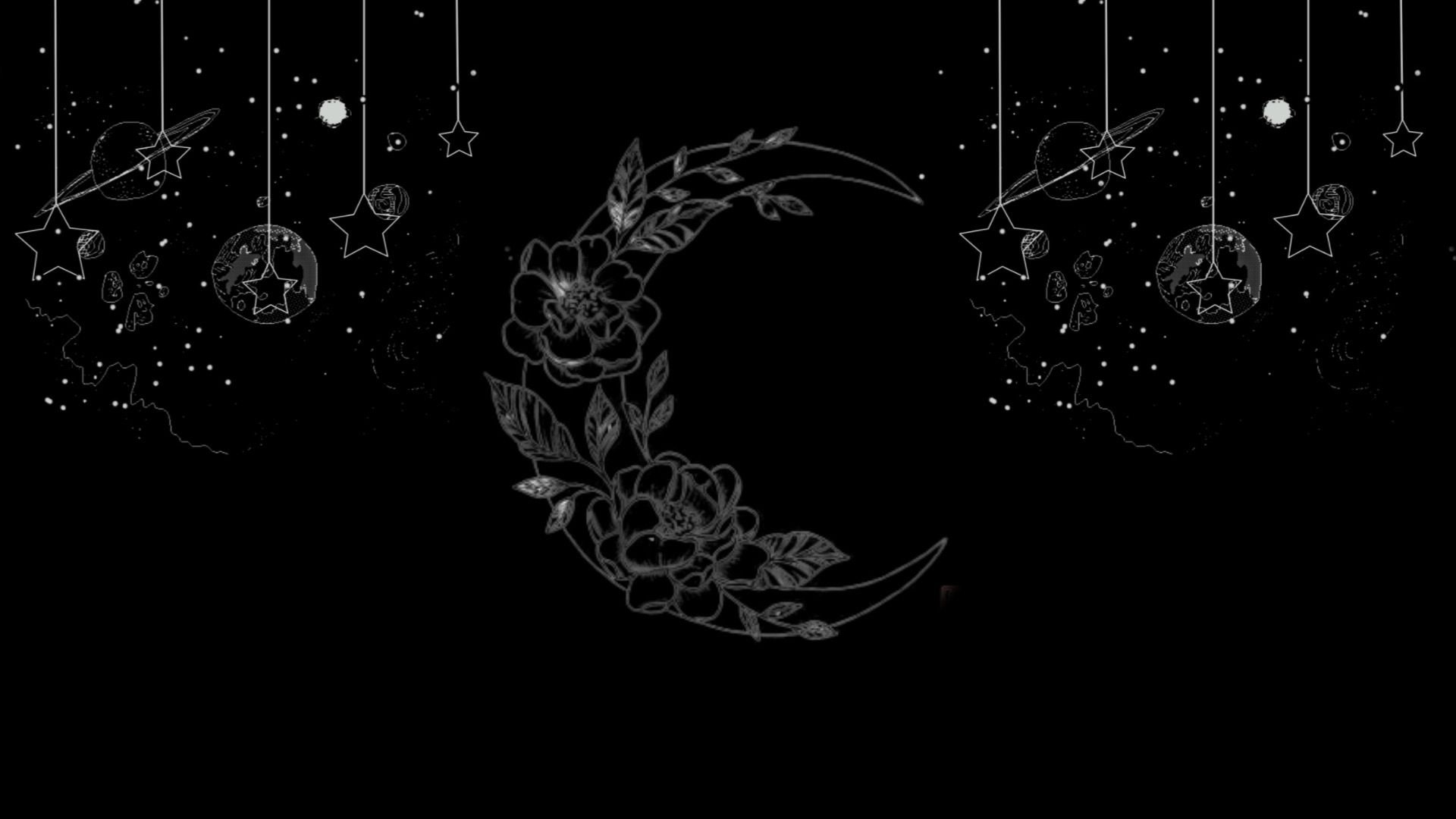 Moon And Stars Desktop Wallpaper Black Art