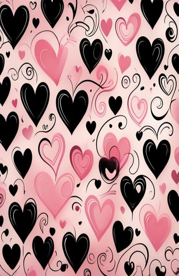 Pink And Black Heart Wallpaper