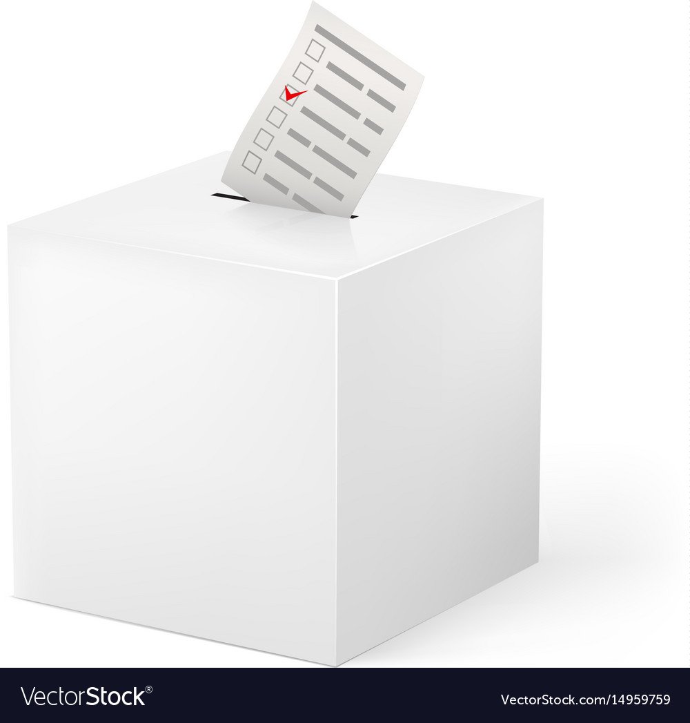 Free Download Ballot Box With Ballot Paper On White Background Vector 