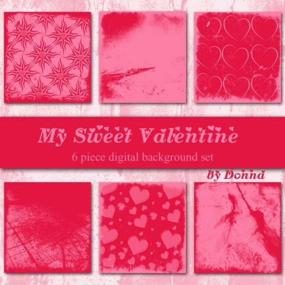 My Sweet Valentine Digital Background Set by AlteredTreasures