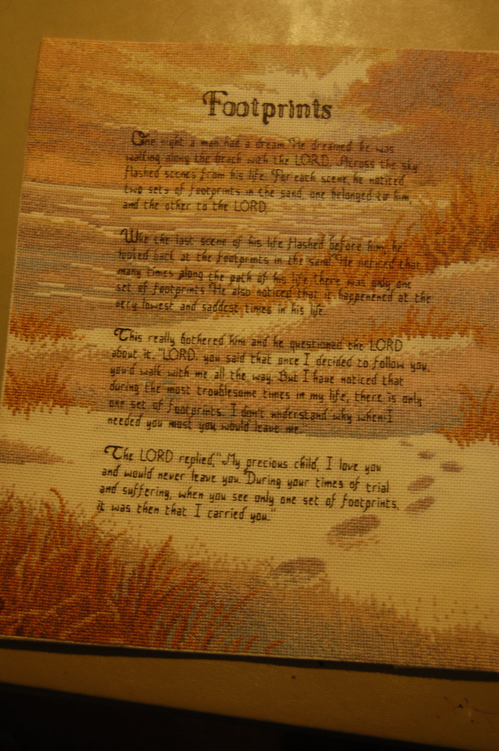 Footprints In The Sand Poem Background By