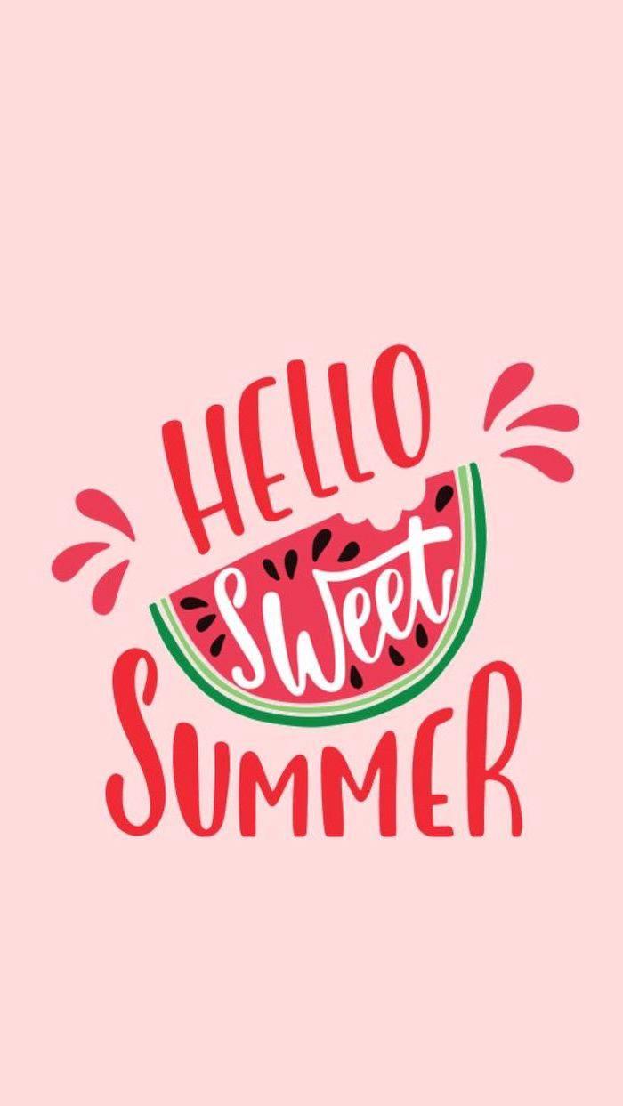 Hello Sweet Summer Girly iPhone Wallpaper