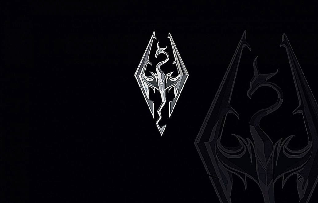 Skyrim Logo Black Wallpaper Background