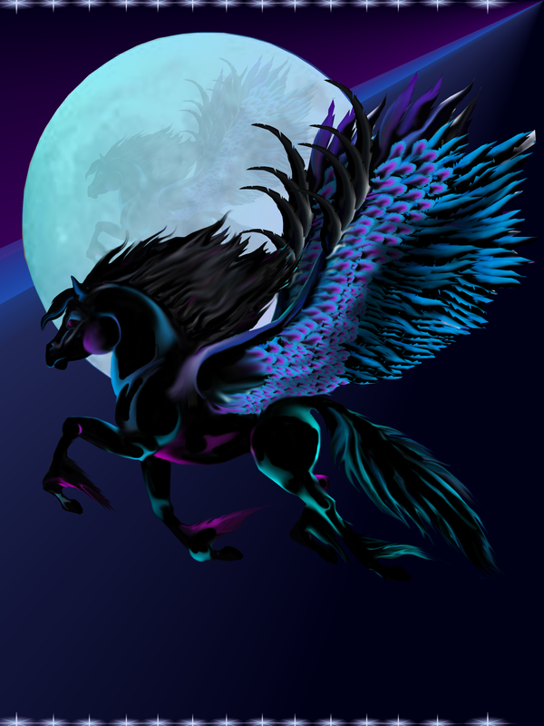Black Pegasus And Blue Moon By Lotacats05