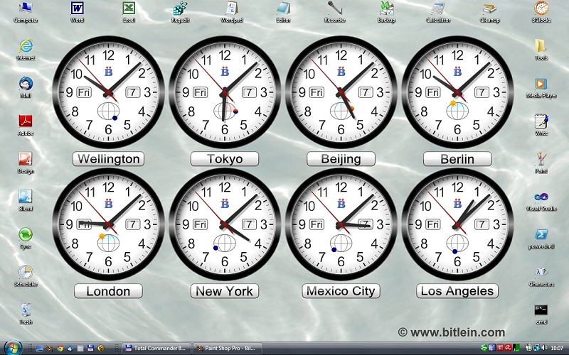 Can Theoretically Display Any Number Of Analog Clocks On Your Desktop