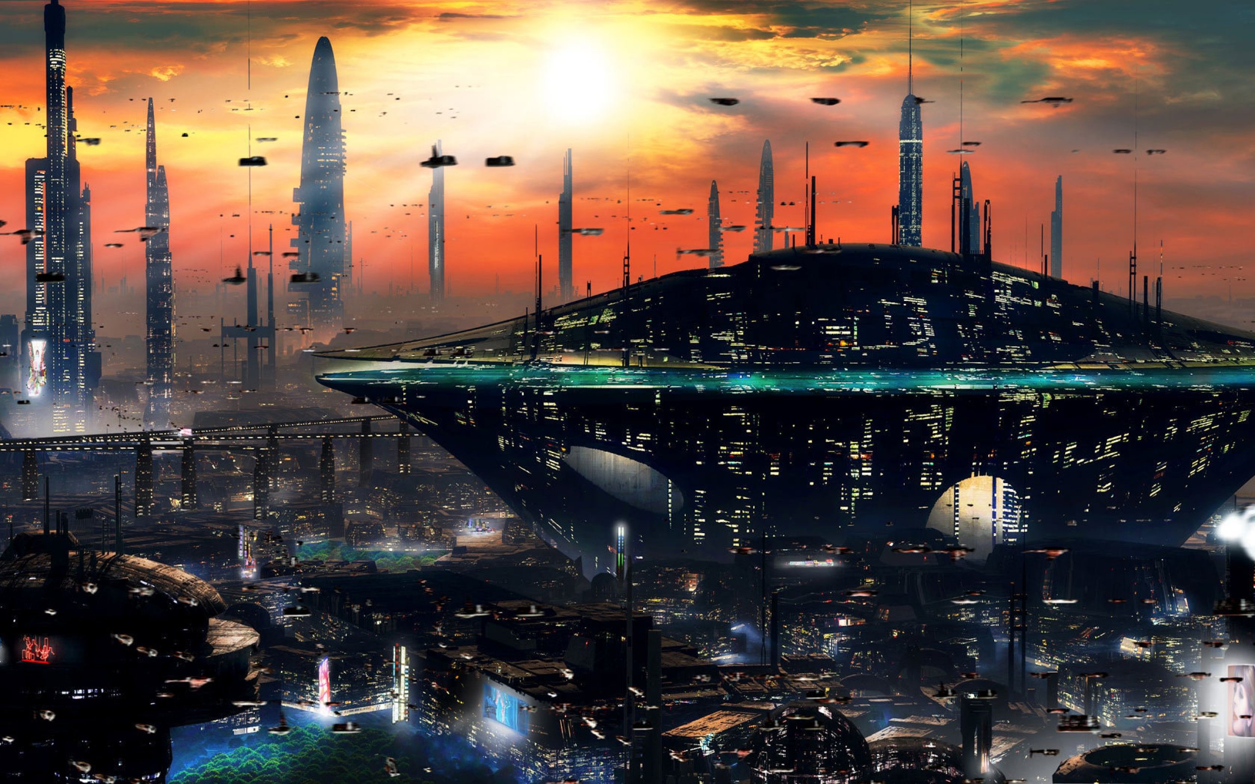 Sci Fi Futuristic City Cities Art Artwork Wallpaper HD