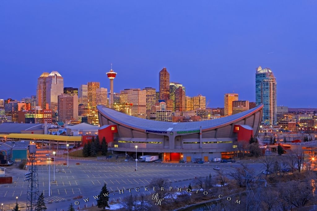 Saddledome Sunrise Picture City Of Calgary Alberta Photo