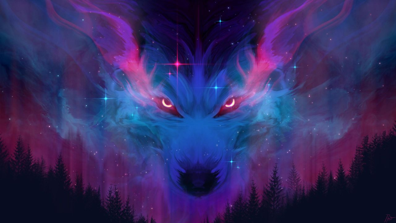 Cosmic Wolf Wallpaper In Resolution