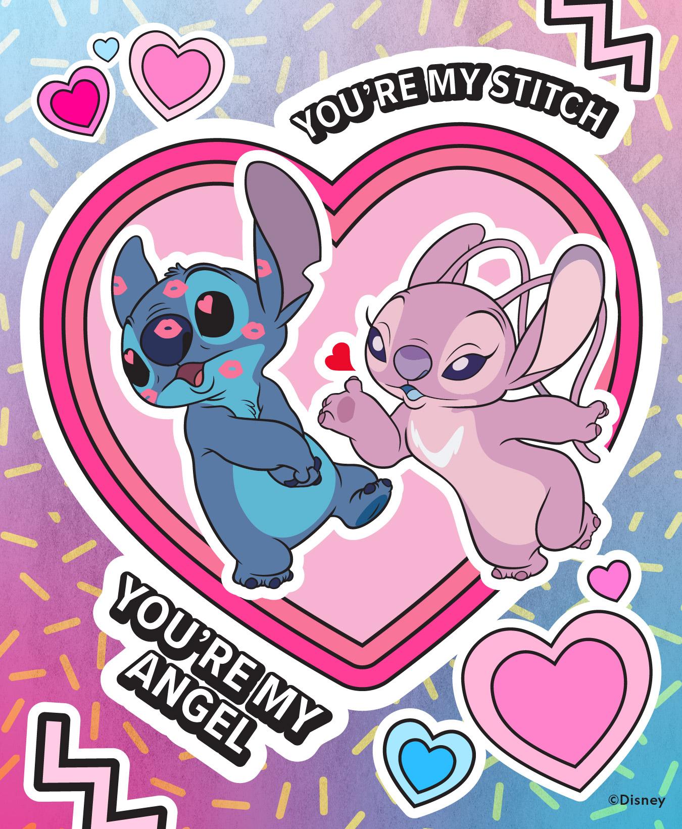 Valentine S Day Stitch And Angel Wallpaper iPhone Android