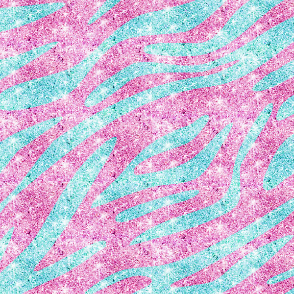 Zebra Stripes Pattern Pink Teal Glitter photo print Art Print by