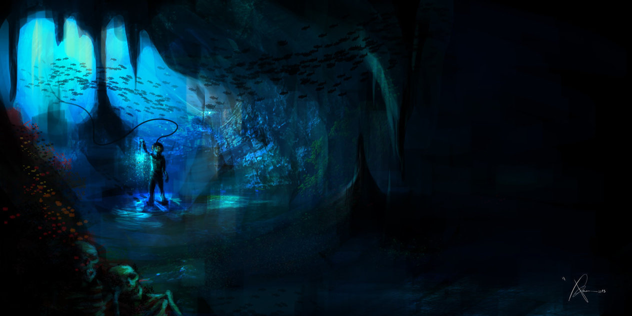 Exploring The Underwater Cave By Bencebalaton