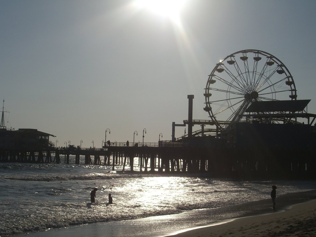 Santa Monica Ca Pier Later In The Afternoon