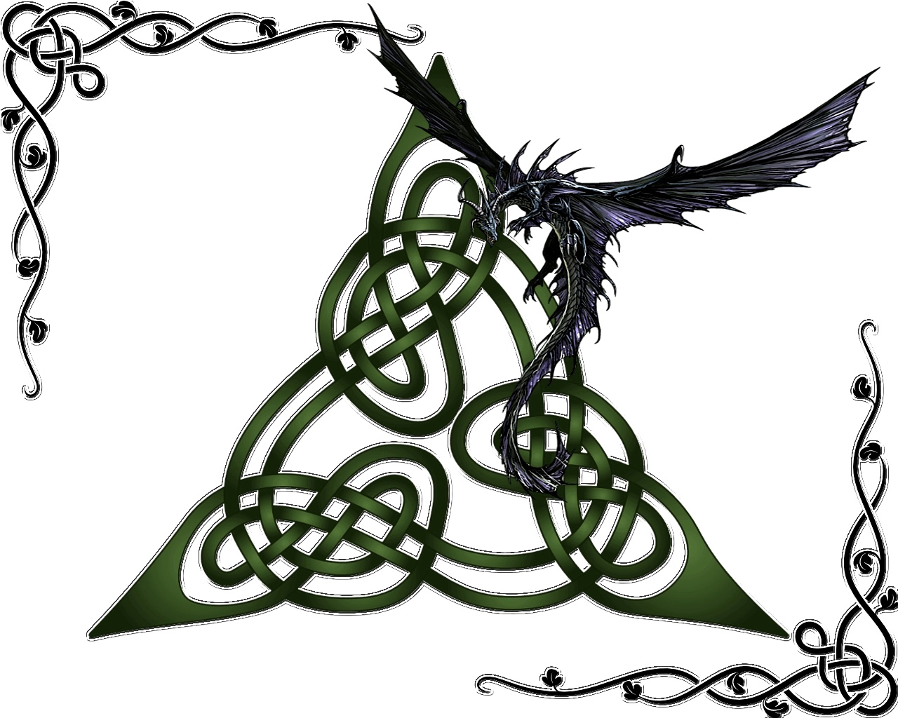 Celtic Dragon Intertwined Lines