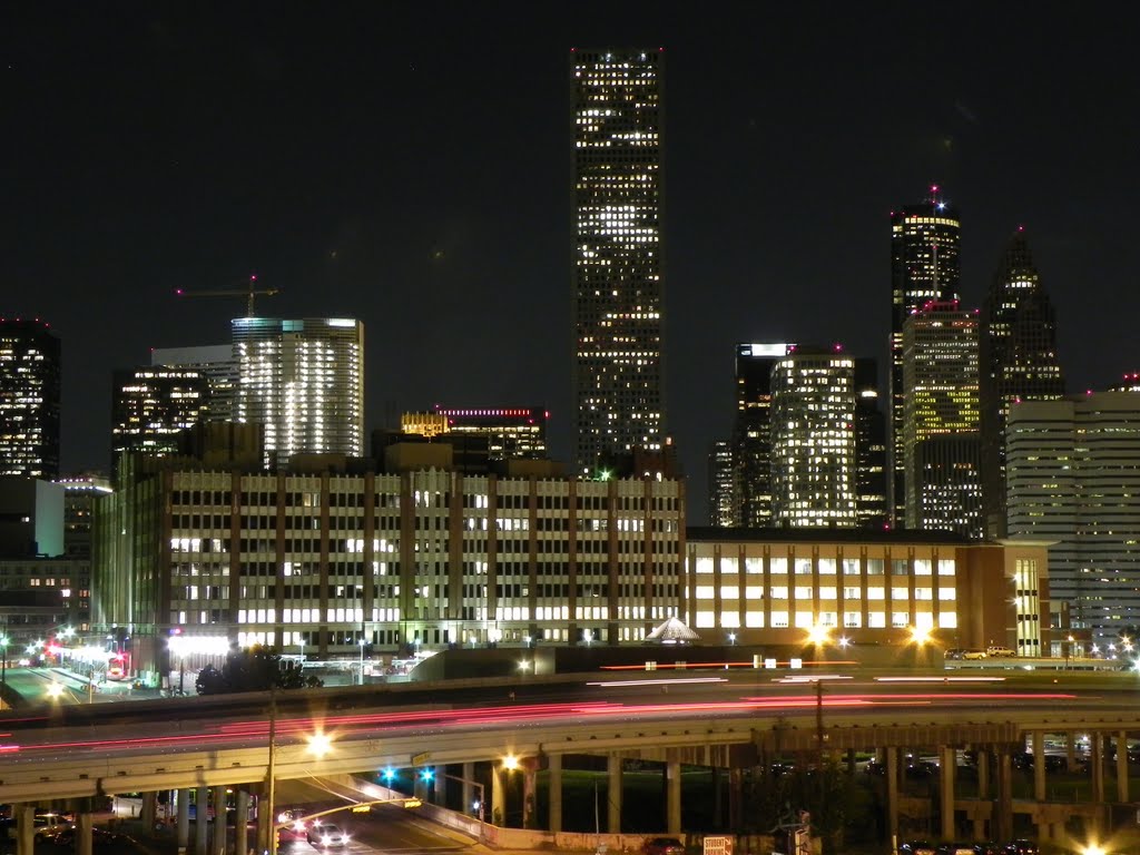 Panoramio Photo Of University Houston Downtown At Night