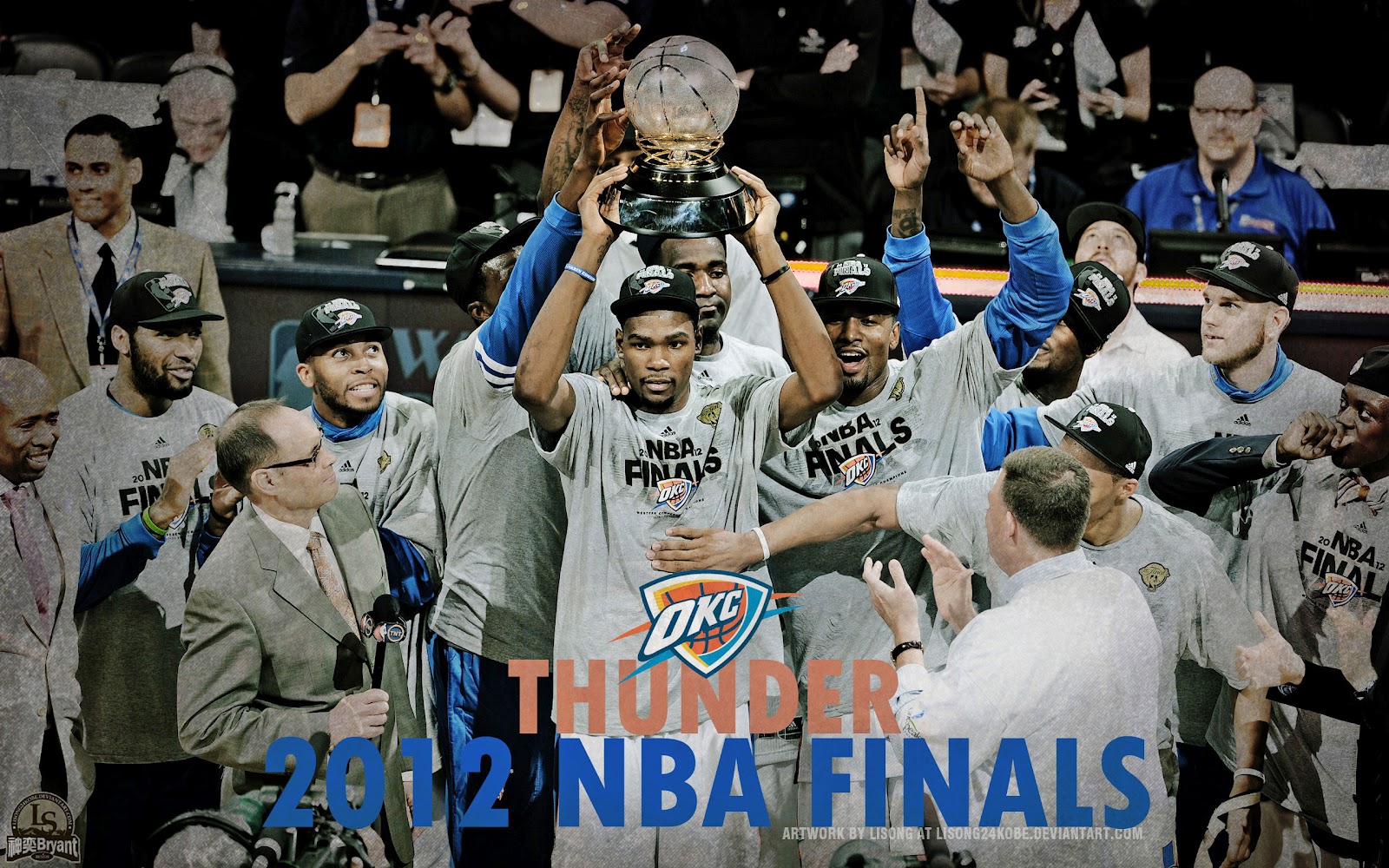 Oklahoma City   Thunder 2012 NBA West Champions Wallpaper Big Fan of