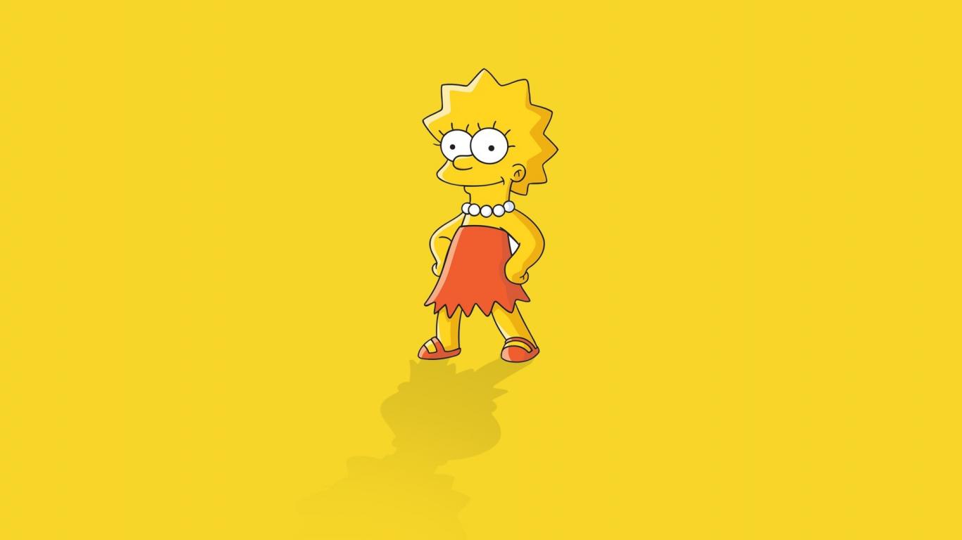 The Simpsons Lisa Simpson Yellow Background Wallpaper