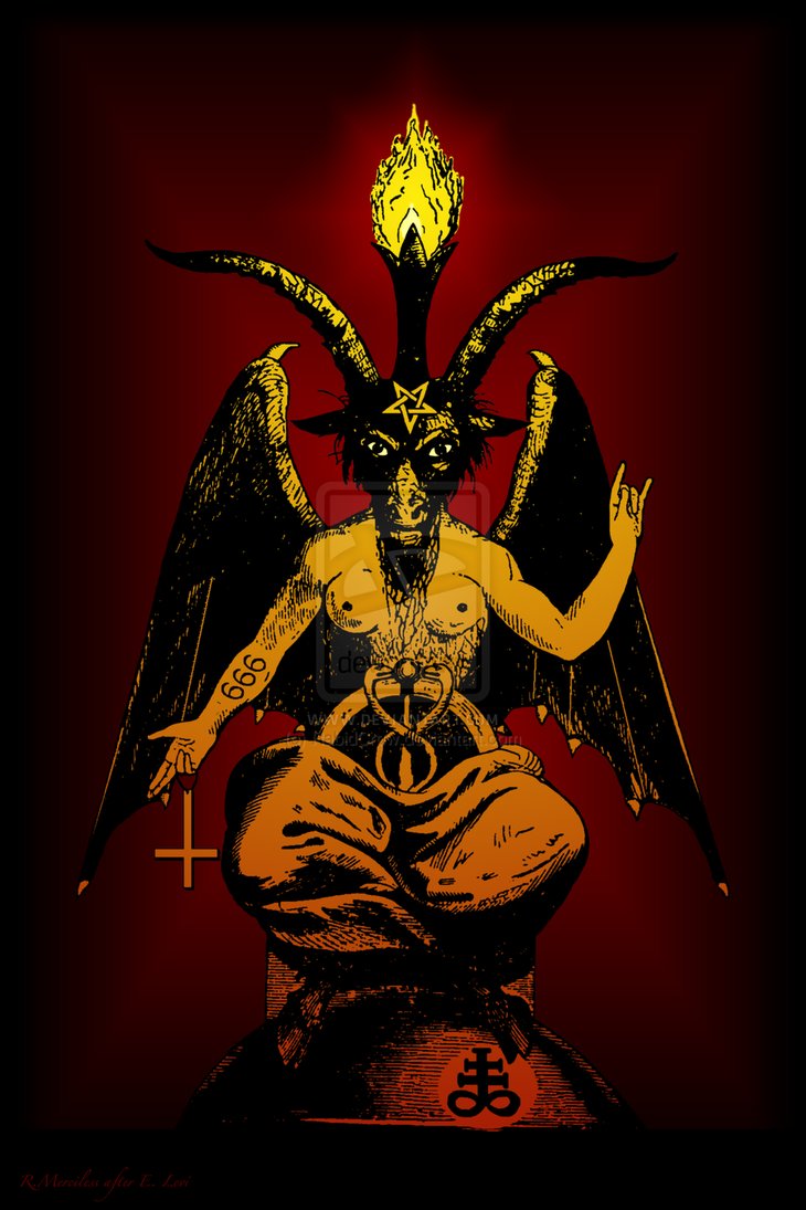 Satanic Goat Baphomet The Horned God Satan By Rabidcrow