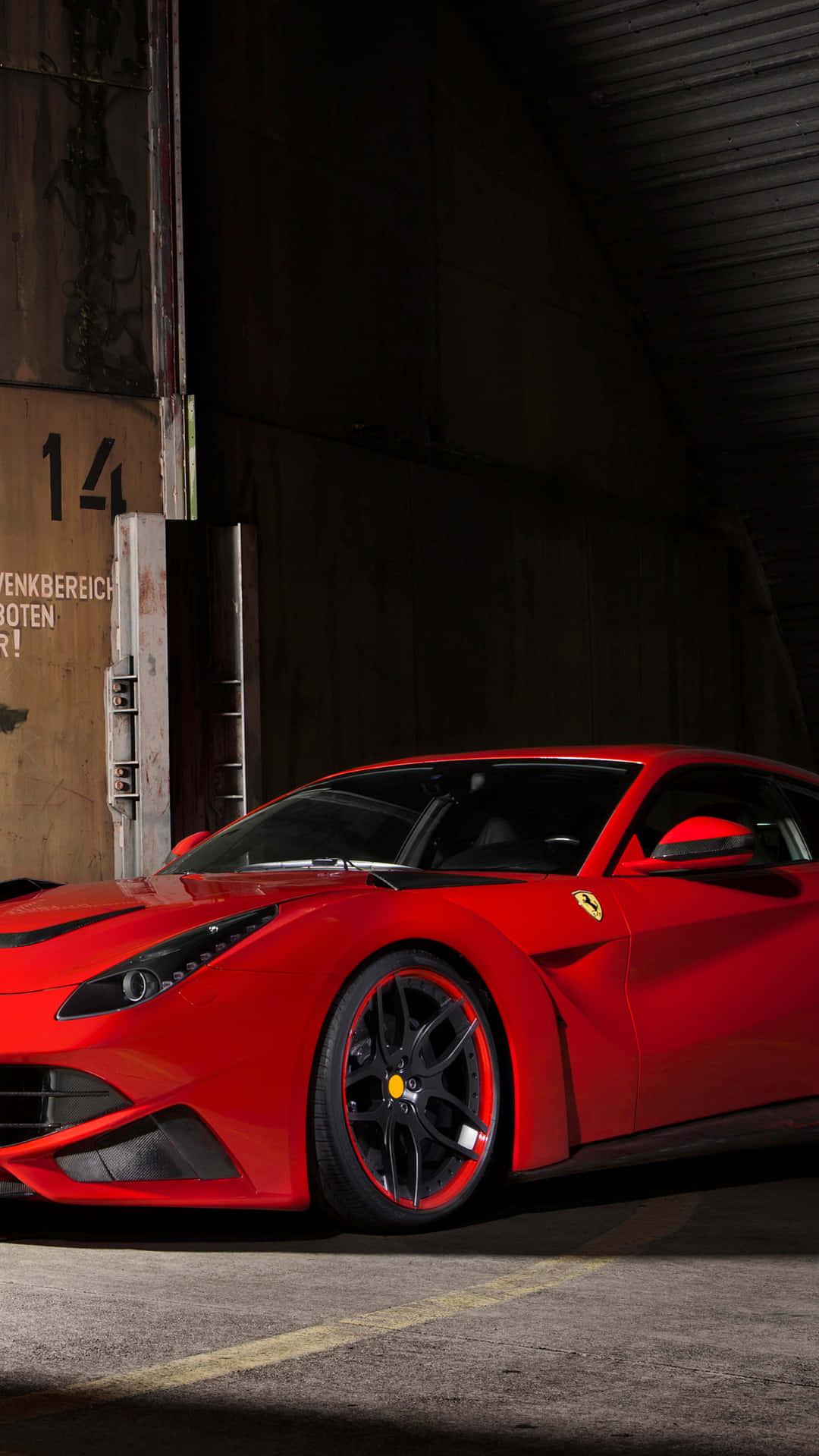 Red Ferrari F12 iPhone X Wallpaper