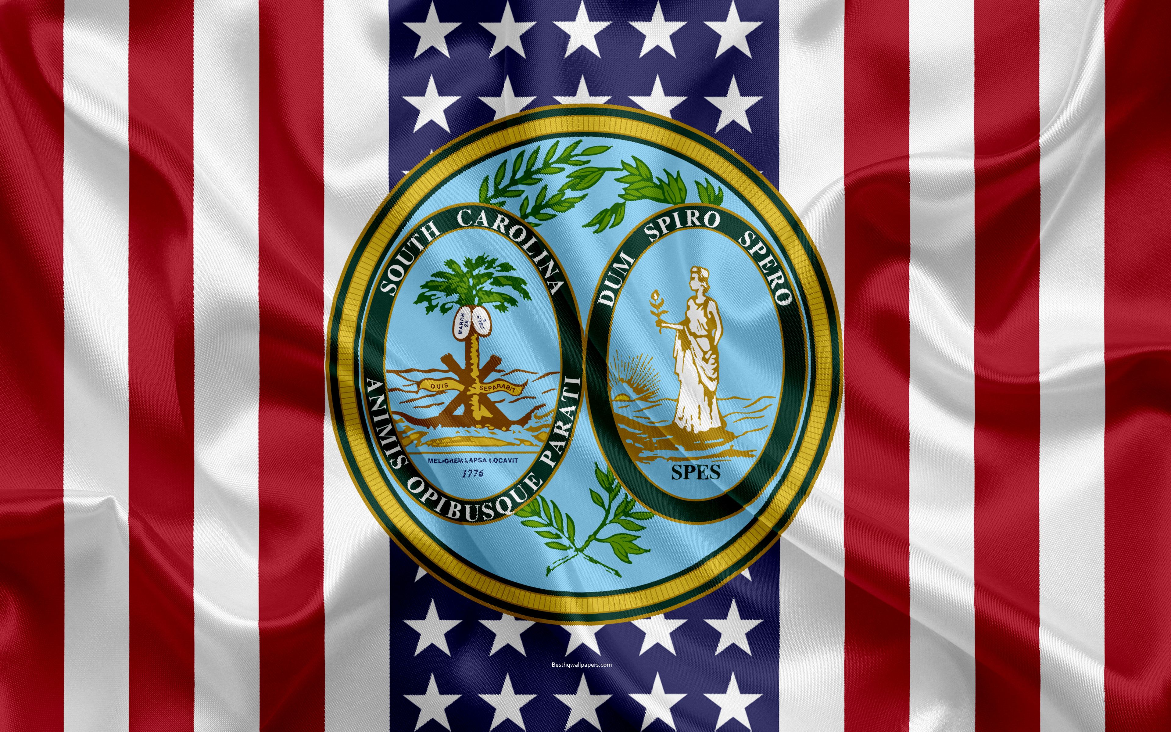 Wallpaper South Carolina Usa 4k American State Seal