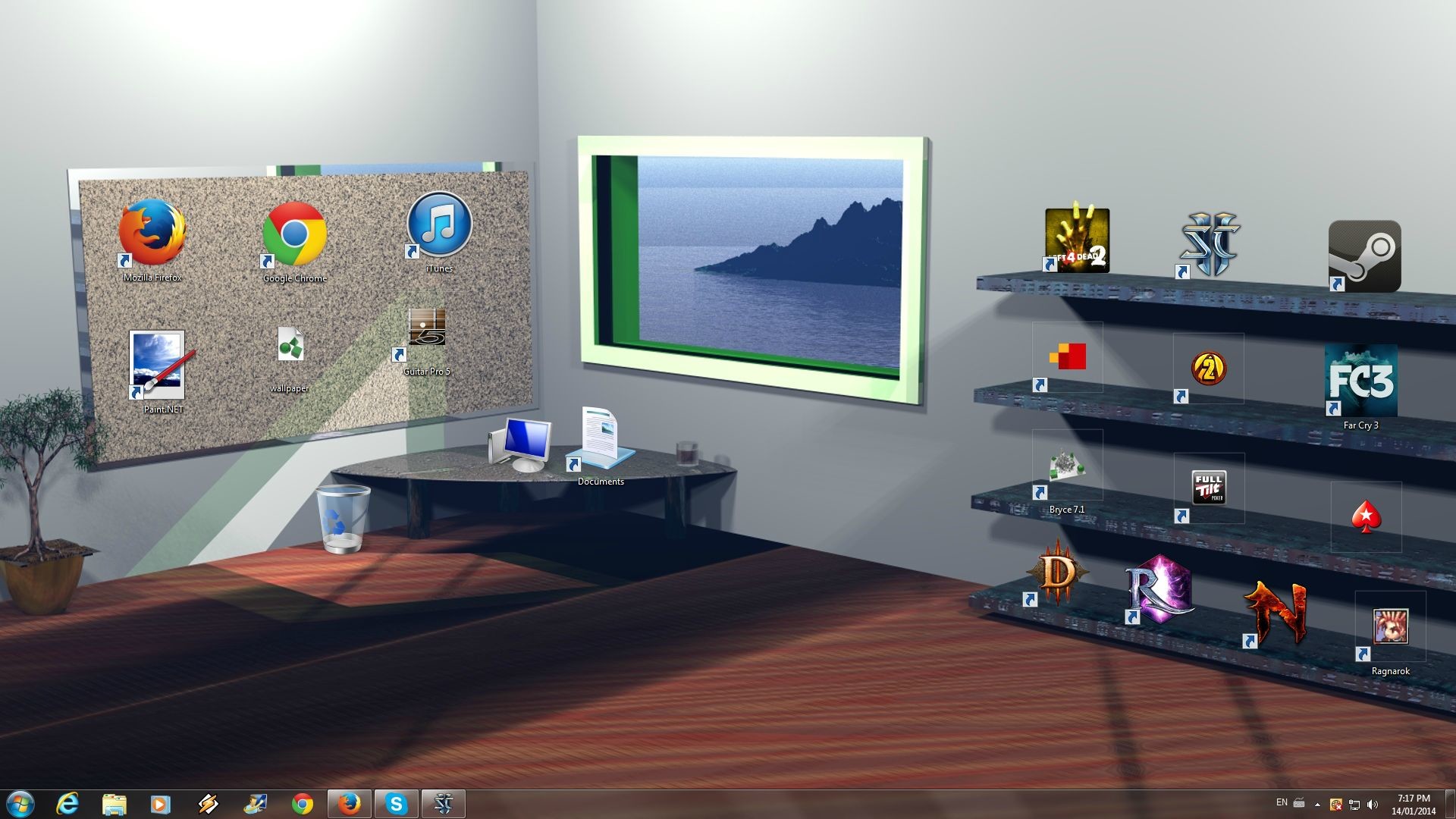Desktop Icon Shelf Wallpaper