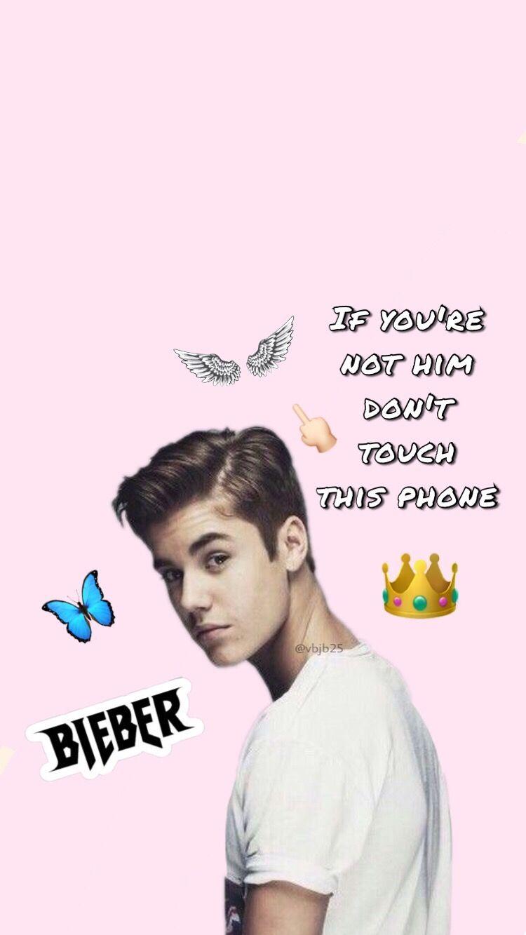 Justin Bieber wallpaper Dont touch my phone Pink Wings iPhone