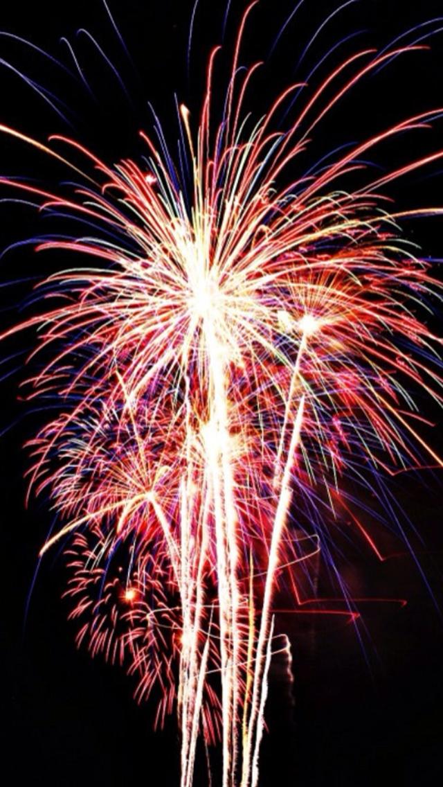 Fireworks For Holidays Background iPhone HD
