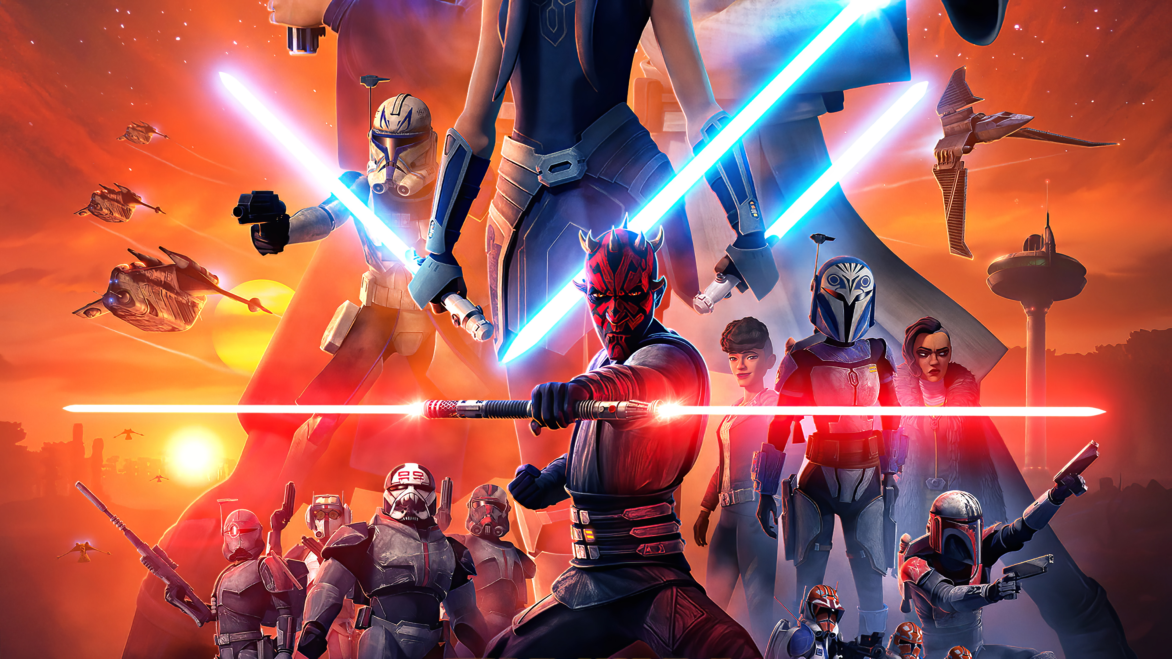 Darth Maul Star Wars The Clone Wars Season 7 Poster 4K Wallpaper