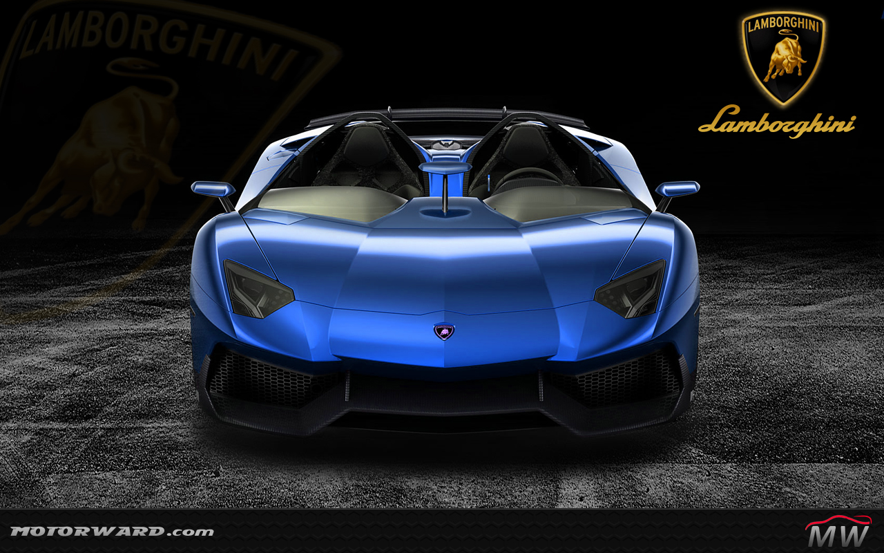 Lambhini Aventador J Blue Front Wallpaper Motorward At