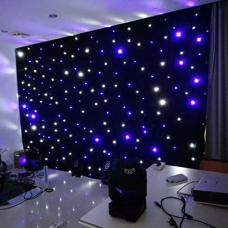 Led Star Cloth Curtain Backdrop Stage Background Fireproof 10ft
