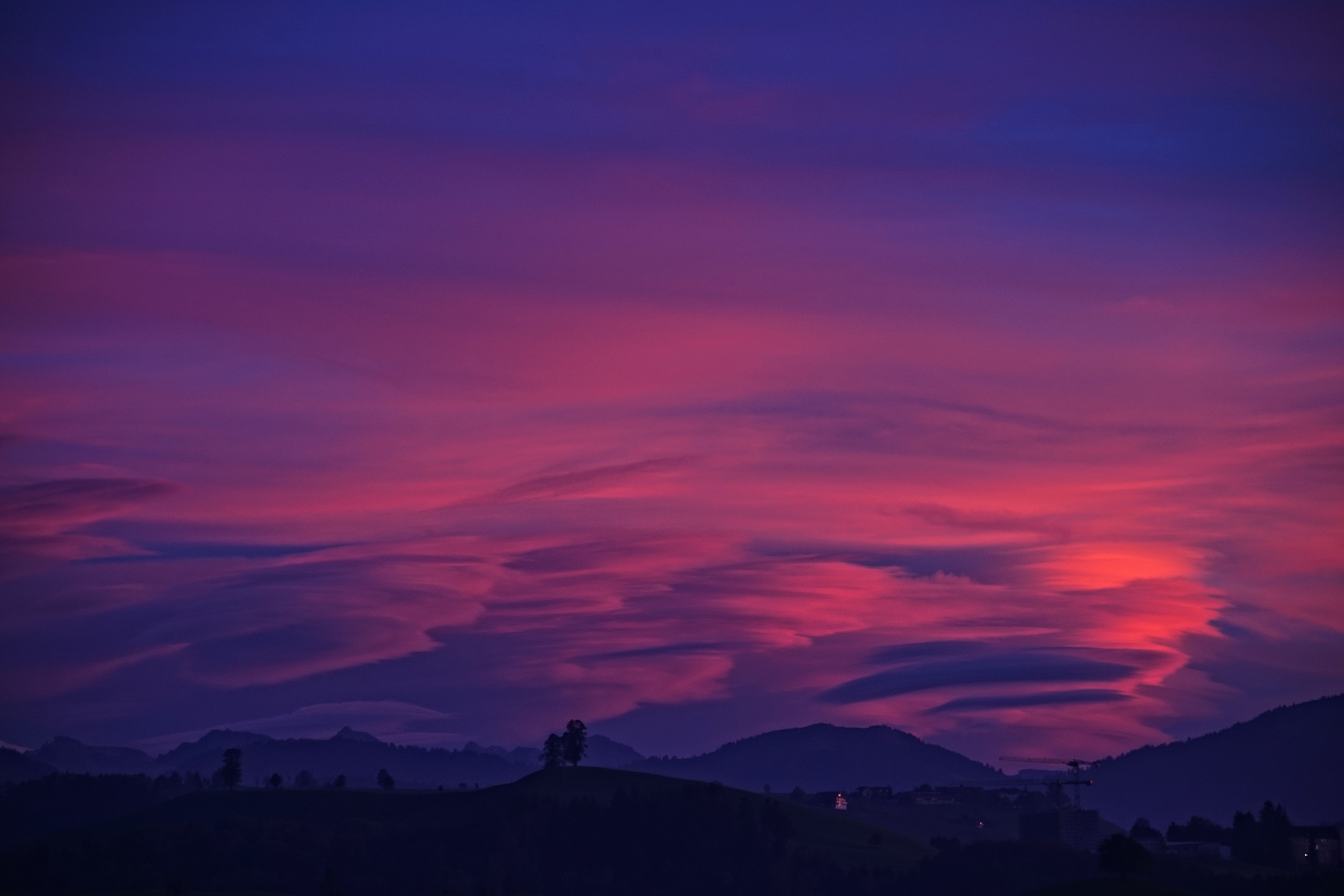 Purple Sky Clouds Mountains 4k Wallpaper HD Nature