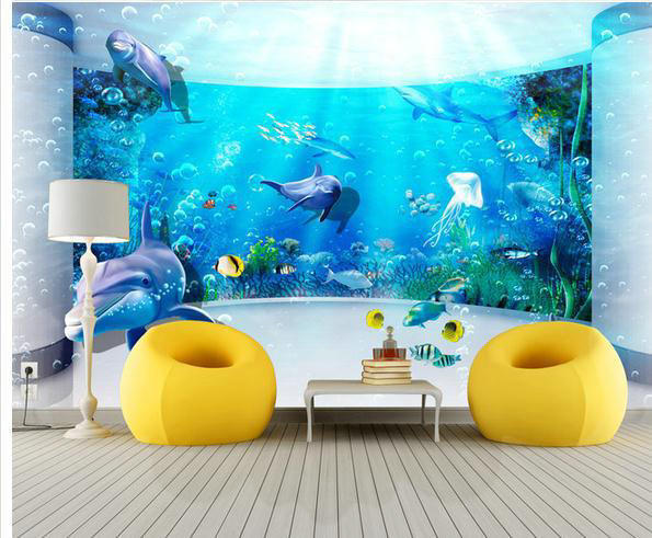 Water Wallpaper 3d Fantasy Underwater World Backdrop Mural