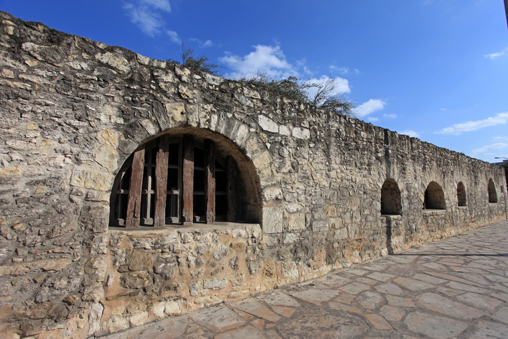 Outer Wall Of The Alamo In San Antonio Tx