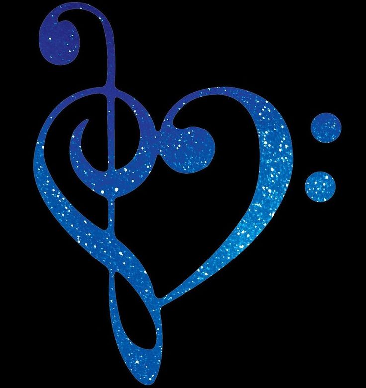 Bass Treble Clef Heart Wall Decal Home Decor For Musical Instrument