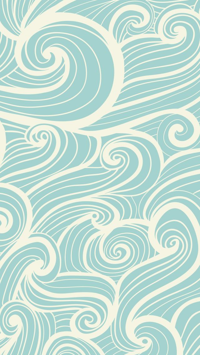 Wallpaper Blue Waves Pattern iPhone Background
