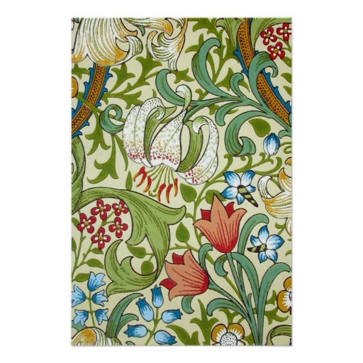William Morris Garden Lily Wallpaper Poster