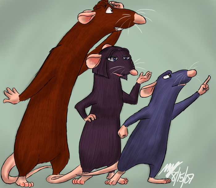 Older Art Ratatouille Three Rats By Scruffytoto