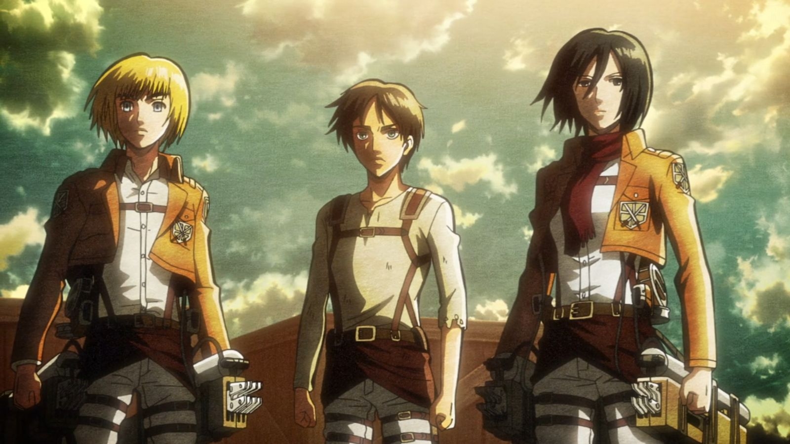 Armin Eren Mikasa Attack On Titan Wallpaper