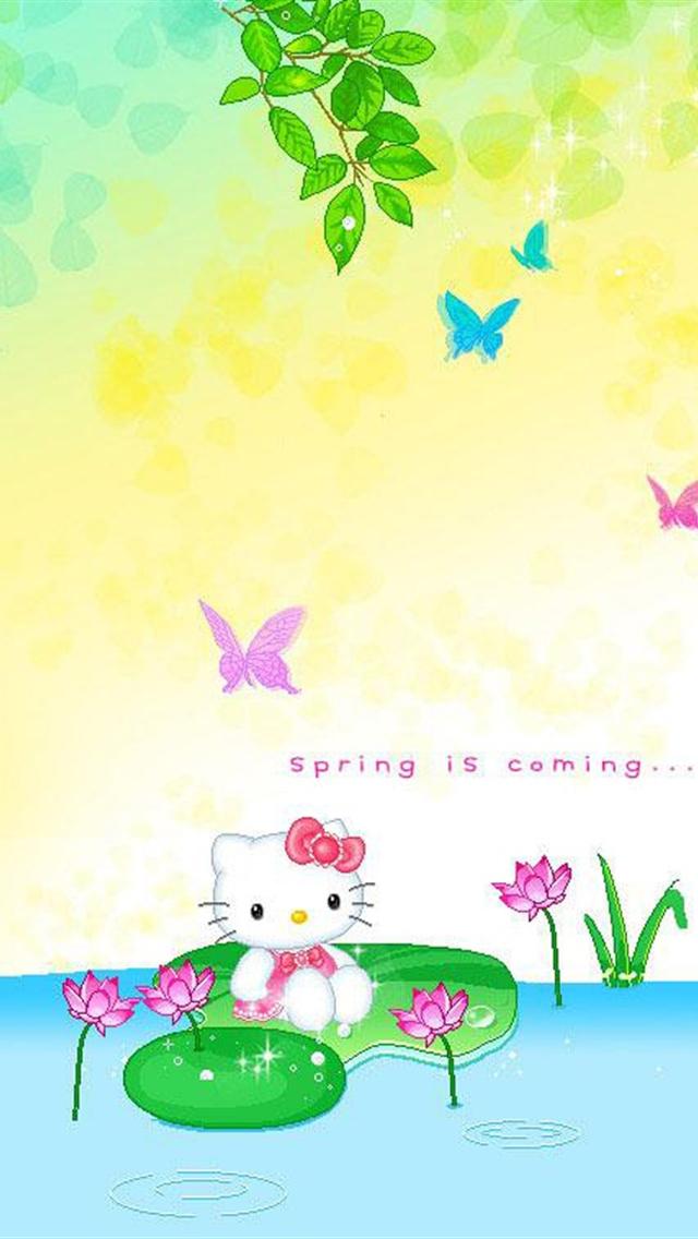 kitty spring is coming backgrounds for iphone 5
