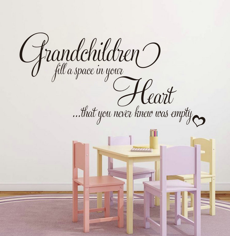 Wall Vinyl Decal Quotes Grandchildren Fill Empty Heart