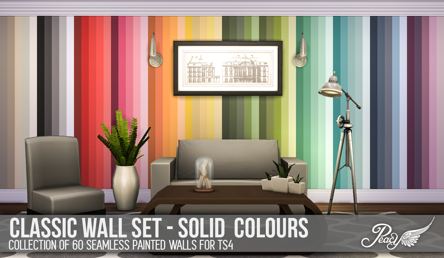 Simsational Designs Classic Walls For Ts4 Solid Colours
