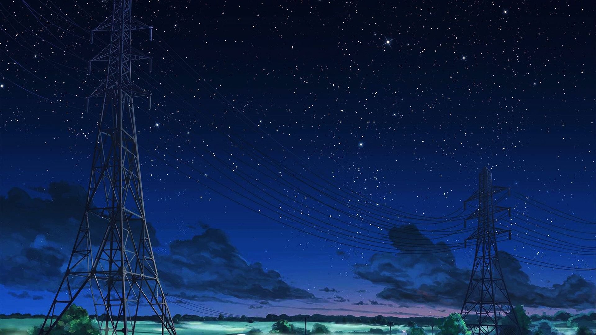 Anime Night Sky Desktop Wallpaper