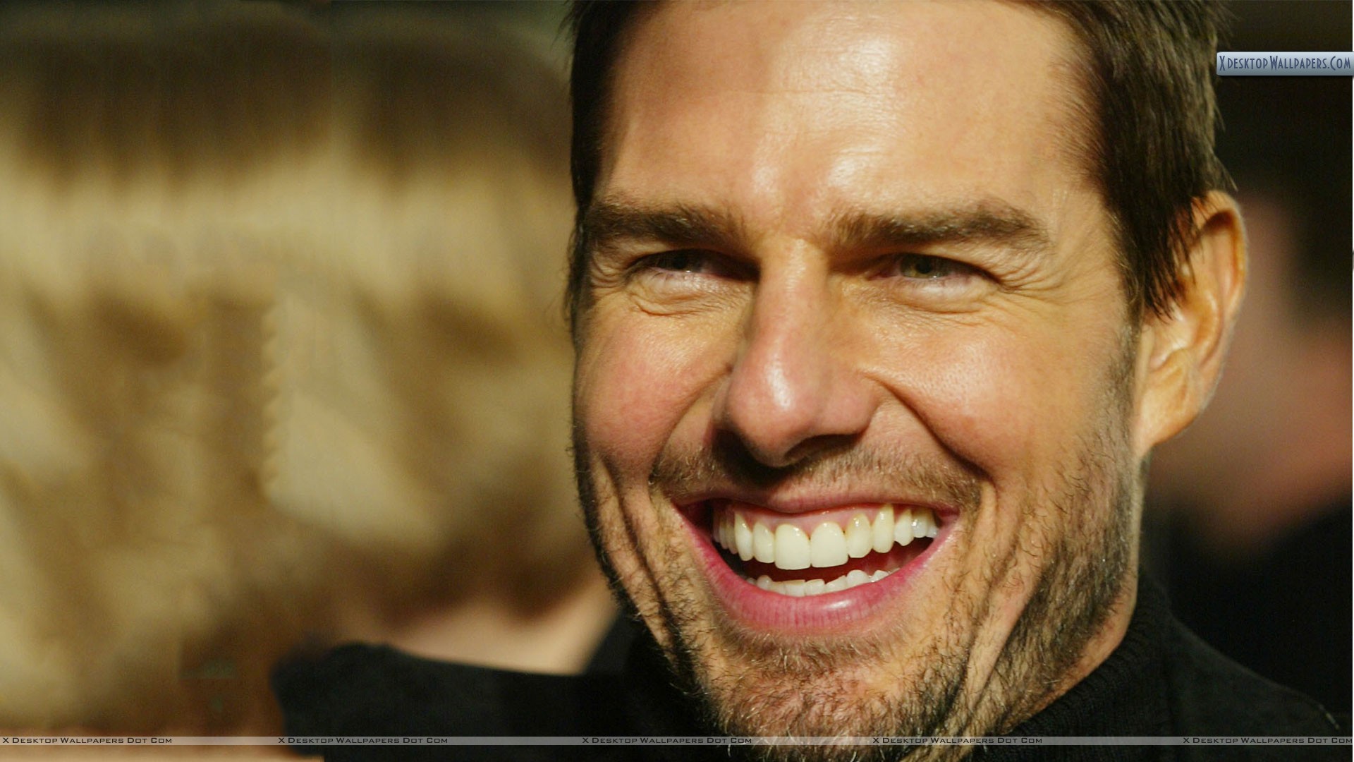 Tom Cruise Laughing Face Closeup Wallpaper