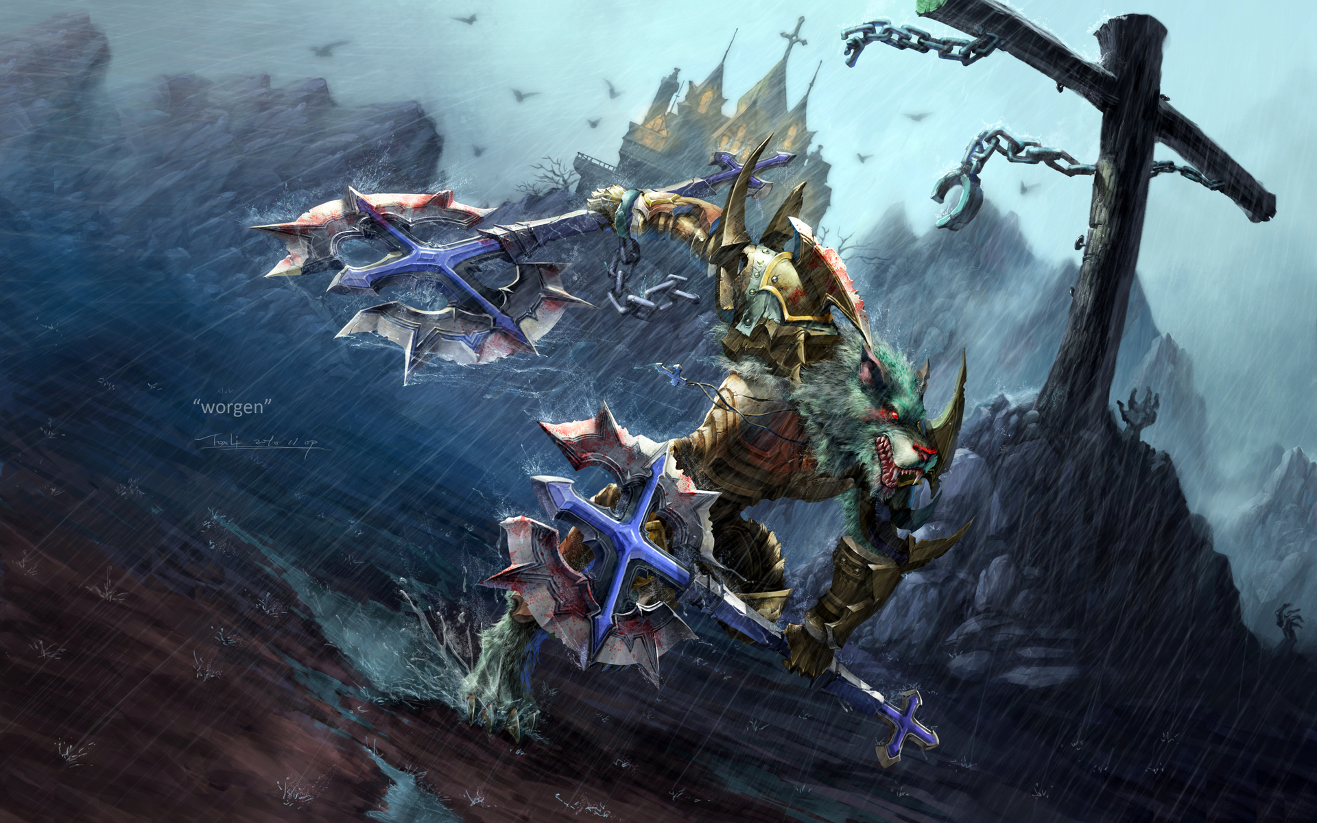 World Of Warcraft Wow Worgen Wallpaper Background