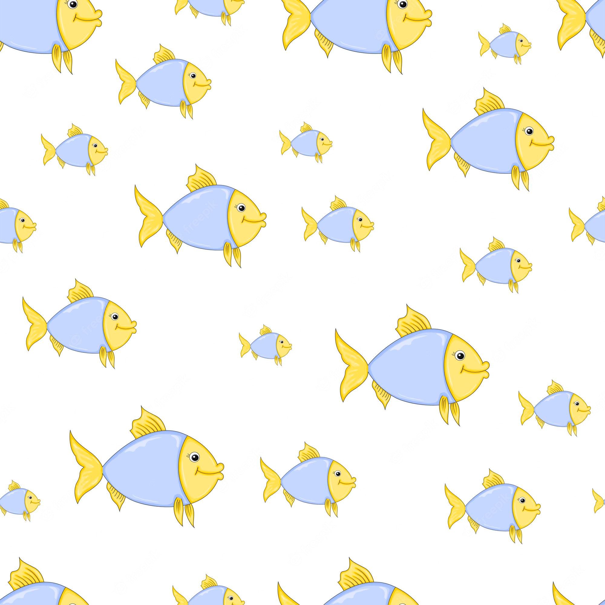 Premium Vector A Pattern Of Cartoon Fish Wallpaper For Children